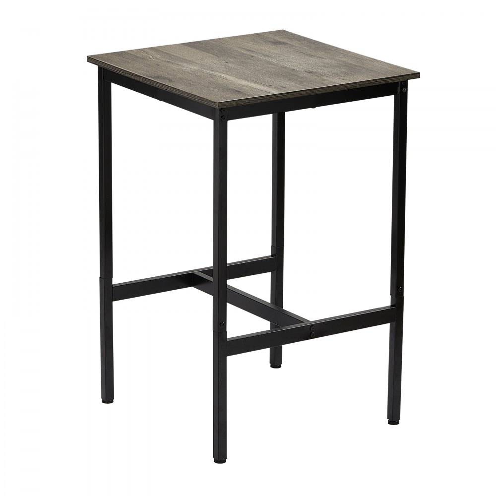 VEVOR Barbord, Solid Metallramme Høyt Pubbord, Lite Kjøkken Spisestue, Cocktail Kaffedisk Barhøyde Skrivebord, Enkel å Montere, 24x24x36 tommer, For Stuefester, Rustikk Brun og Svart