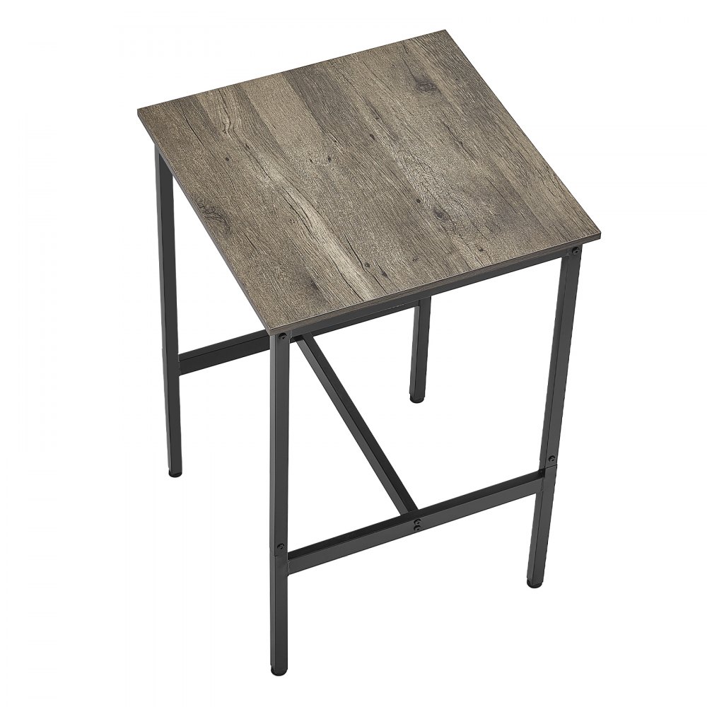 VEVOR Barbord, Solid Metallramme Høyt Pubbord, Lite Kjøkken Spisestue, Cocktail Kaffedisk Barhøyde Skrivebord, Enkel å Montere, 24x24x36 tommer, For Stuefester, Rustikk Brun og Svart