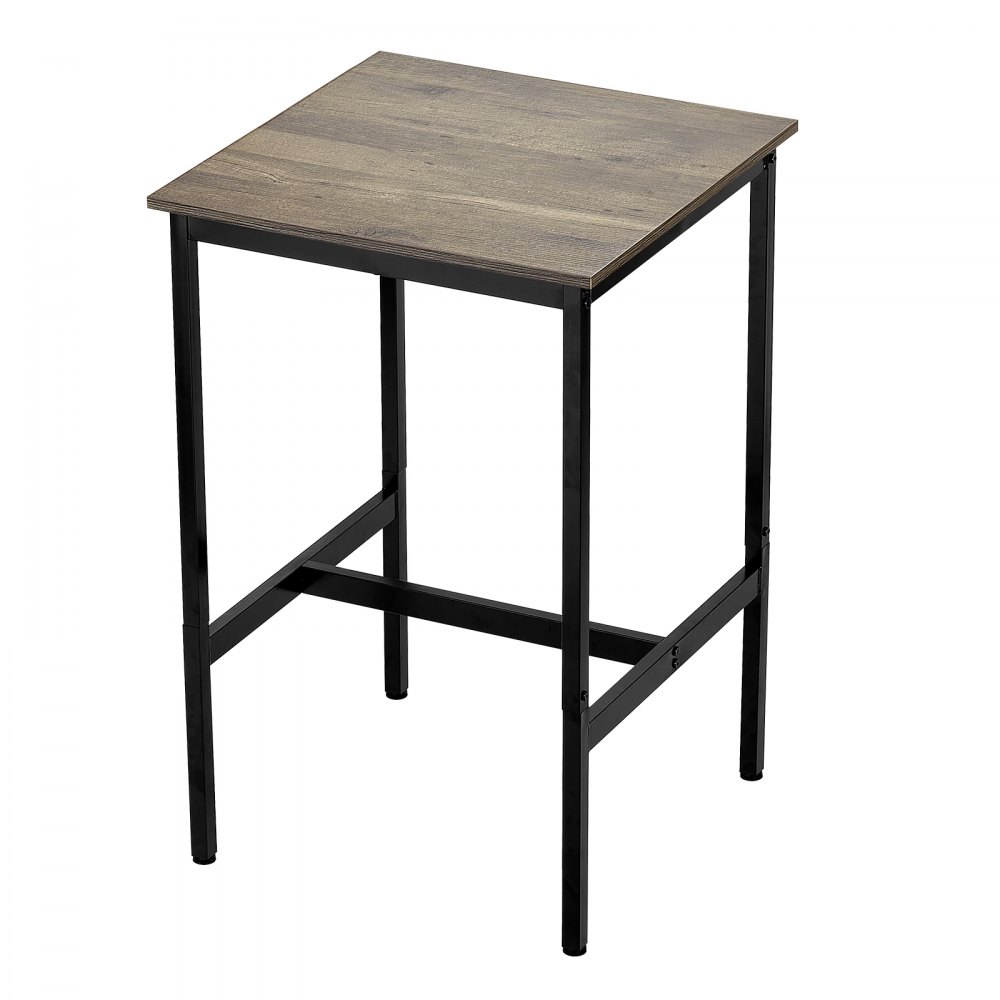 VEVOR Barbord, Solid Metallramme Høyt Pubbord, Lite Kjøkken Spisestue, Cocktail Kaffedisk Barhøyde Skrivebord, Enkel å Montere, 24x24x36 tommer, For Stuefester, Rustikk Brun og Svart