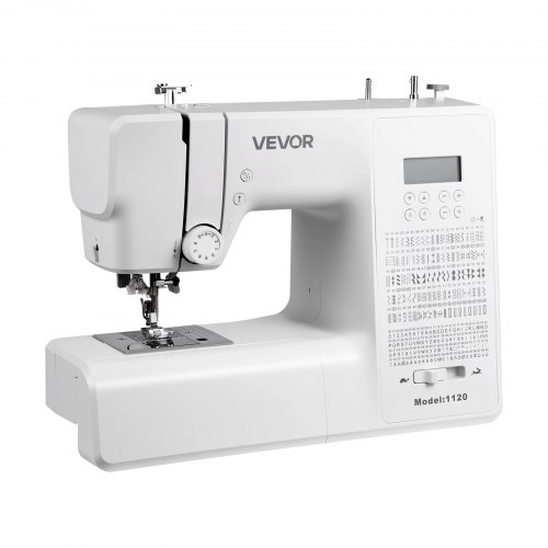 VEVOR datastyrt symaskin, 200 stingapplikasjoner, med LCD-skjerm, fotpedal og LED-lys, kraftig metallramme, digital symaskin med kraftig motor for håndverk og reparasjon