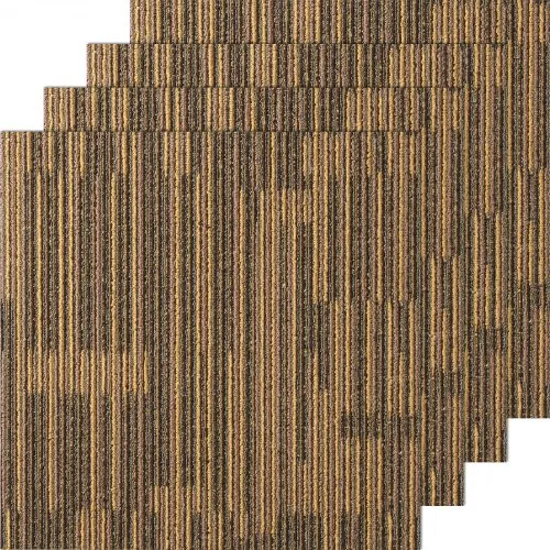VEVOR Teppefliser Gjenbrukbare, 20"x 20" Teppekvadrater Med Polstring Påført, Myke Polstrede Teppefliser, Enkel Montering Gjør-det-selv For Soverom Stue (12 Fliser, Blandet Brun)