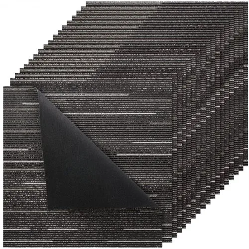 VEVOR Teppefliser Gjenbrukbare 610x610 mm, 24 stk. Modulært teppe firkantet teppe, kommersielt gulvteppe mykt polstret for sømløst trekk 8,9㎡, enkel gjør-det-selv-utskifting for stue soverom kontor innendørs, grå