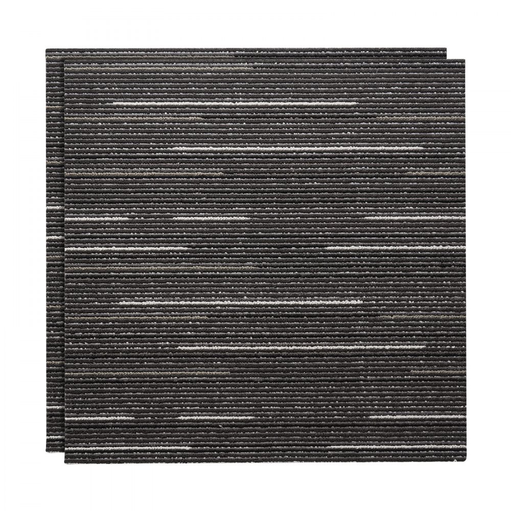 VEVOR Teppefliser Gjenbrukbare 610x610 mm, 24 stk. Modulært teppe firkantet teppe, kommersielt gulvteppe mykt polstret for sømløst trekk 8,9㎡, enkel gjør-det-selv-utskifting for stue soverom kontor innendørs, grå