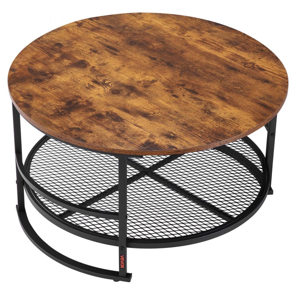 VEVOR 3-delers runde salongbordsett, 80 cm industrielt stuebord med 2 sidebord, enkle monteringsbare salong- og sidebordsett med metallben, for kontor, stue og leilighet