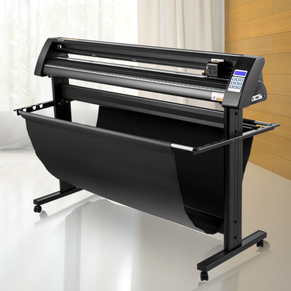 VEVOR vinylkutter, 1350 mm vinylplotter, LED-skjermplotterkutter, halvautomatisk innebygd optisk øye, kompatibel med SignCut-programvare for Mac- og Windows-systemer med stativ