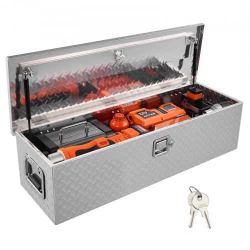 VEVOR 990 x 330 x 254 mm verktøykasse for lastebillasteplass, låsbar 83 l lastebilboks verktøykasse oppbevaringsboks, 39 kg lastekapasitet verktøykasseorganisator for bobil, bil osv.