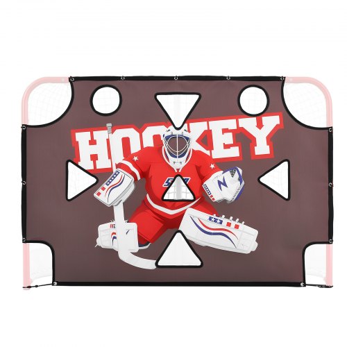 VEVOR Street Hockey Keeper Skytemål, Shooter Tutor Ishockey Mål Øvingsmål, Rivesikkert Premium Nett med 11 Hull, Enkelt Feste Mål, Treningsutstyr for å Trene Skytepresisjon