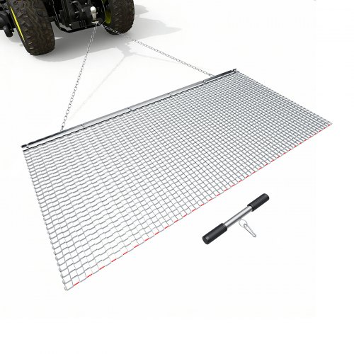 VEVOR Slepeharv, 1,8x0,9 m, høyeffektiv kjettingharverive, ATV-er, UTV-er, traktorer, redskaper, slitesterk galvanisert stålnett med slepekjede, for grusinnkjørsel, hjulspor, gårdsjordutjevning