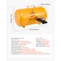 VEVOR luftdekkperleblåser, 10 gallon / 37,9 l, kraftig dekkperleblåserverktøy, 87–116 psi driftstrykk, luftavtrekker for setepumpe for ATV, traktor, pickup, lastebil, jeep, bobil, UTV, gul