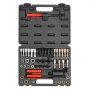 VEVOR 49-Piece Thread Chaser Set, UNC UNF and Metric Thread Restorer Tool, Rethreading Tool Kit with 22 Taps 24 Dies 3 Thread Files Storage Case, Heat Treated Steel, for Mechanics DIY Enthusiasts