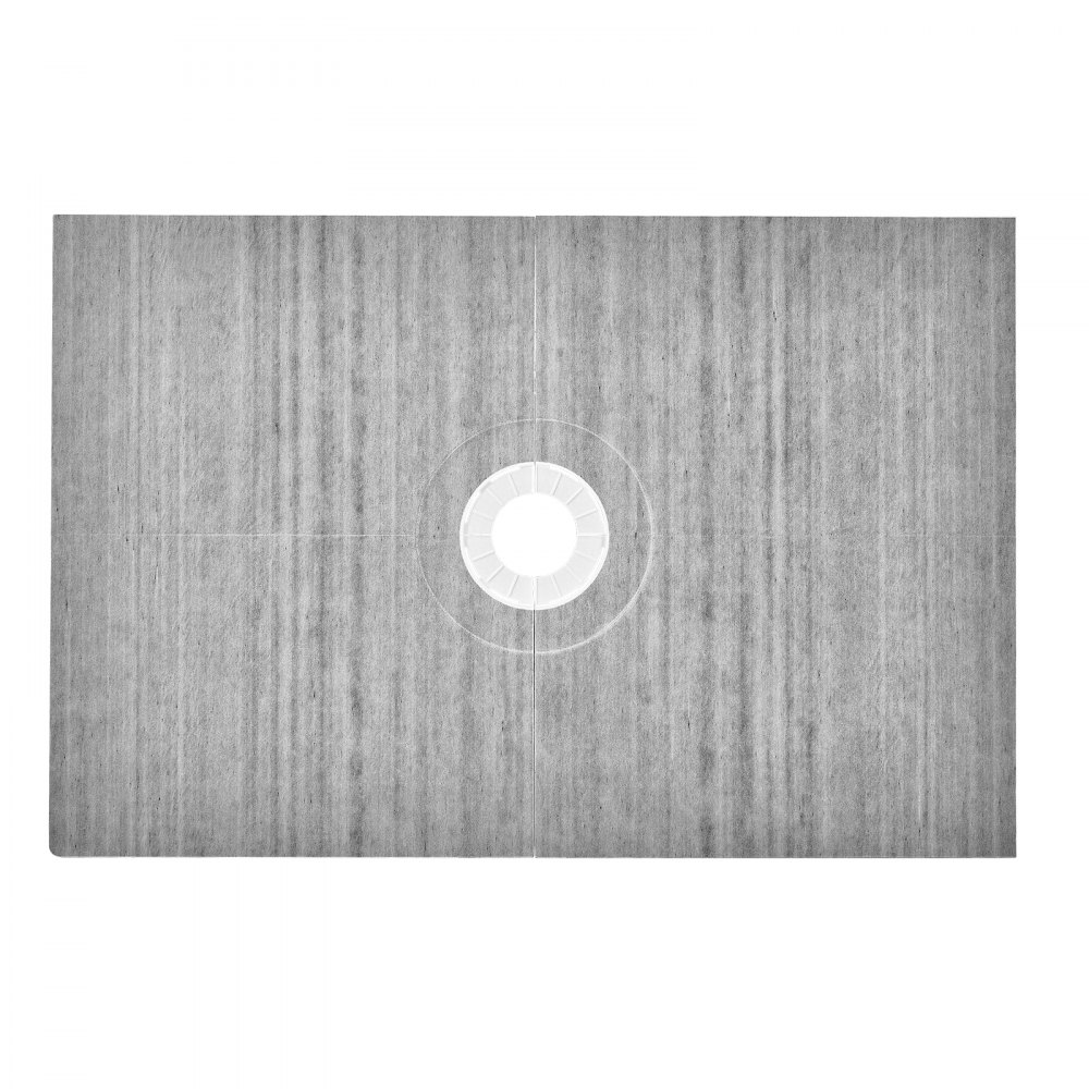 VEVOR Shower Curb Kit, 1219x1828mm Shower Pan Kit with 160mm Central Drain, Lightweight EPS Shower Installation Kits with 2 Waterproof Cloths, Shower Pan Slope Sticks Fit for Bathroom