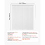 VEVOR Panelgardiner, Uttrekkbar skinne fra 116 cm til 218 cm B, Trimbare panelgardiner opptil 243 cm H, Justerbare vertikale panelgardiner for skyvedører, terrassedører, Romdeler, Vindu, Hvit