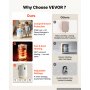 VEVOR Towel Warmers for Bathroom 20L Heated Towel Bucket with LED Display, Rapid Heating, 4 Adjustable Timer, Wood Handle, Auto Shut Off, Fits Oversized Towels, Blankets, Bathrobes, for Women, White