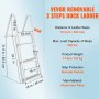 VEVOR Dock Ladder, Removable 3 Steps, 350 lbs Load Capacity, Aluminum Alloy Pontoon Boat Ladder with 4'' Wide Step & Anti-Slip Design Pedal, Easy to Install for Ship/Lake/Pool/Marine Boarding