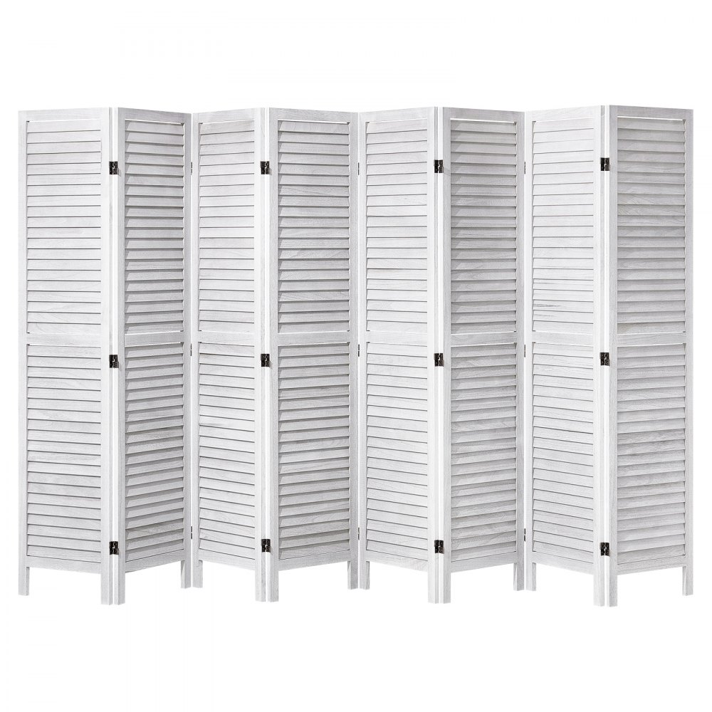 VEVOR Wood Room Divider, 8 Panel Wood Folding Privacy Screen, 66.9 Inches Tall Indoor Louvered Wooden Partition, Portable Decoration Screen, for Room Separation, Home, Office, Restaurant & Bedroom
