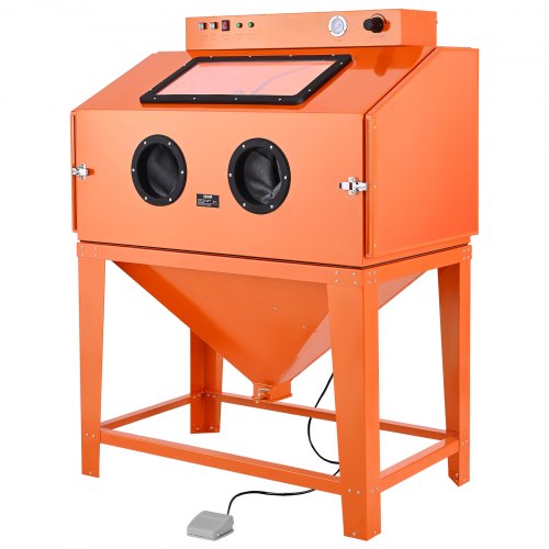VEVOR 435L sandblåseskap, kraftig sandblåser i stål med doble blåsepistolsett, 117L mediebeholder og 1200W kraftig støvsamler for fjerning av rust på store deler og overflatebehandling