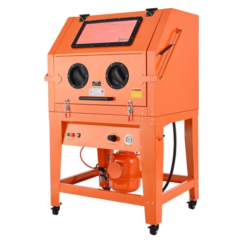 VEVOR 927L sandblåseskap med trykktank, kraftig sandblåseskap i stål på hjul - med 121L mediebeholder og 1200W kraftig støvsamler for overflatebehandling av store deler