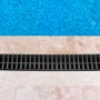VEVOR Trench Drain System, Channel Drain with Plastic Grate, 145x79MM HDPE Drainage Trench, Black Plastic Garage Floor Drain, 3x39 Trench Drain Grate, with 3 End Caps, for Garden, Driveway-3 Pack