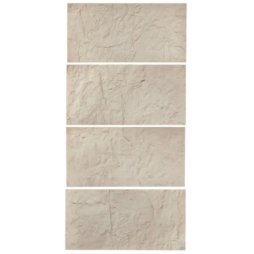 VEVOR 3D-veggpaneler, 4-pakning 48 x 24 tommer PU natursteinsimitasjonsfliser, 32 kvm dekkende aksentveggpanel, interiørdekor for tak, soverom, stue og spillrom, steingul