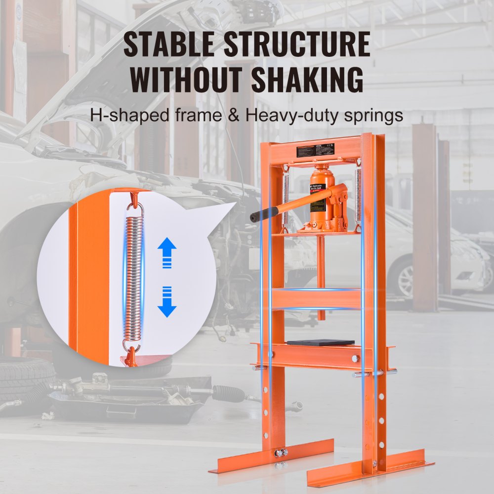 VEVOR hydraulisk verkstedpresse 6 tonn med pressplater H-ramme benkpressestativ