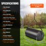 VEVOR Tow Behind Lawn Roller, 400lbs Sand/Water Filled Yard Roller, LLDPE Drum and Steel Frame Sod Roller with Easy-turn Plug, Tow Behind a Tractor or ATV for Lawn, Garden, Farm, Park, Black