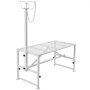 VEVOR Goat & Sheep Stand, 47x23 inch Livestock Stand, Metal Livestock Milking and Shearing Stand 21" to 33" Adjustable Height, with Headpiece and Nose Loop, 500lbs Loading Weight, White