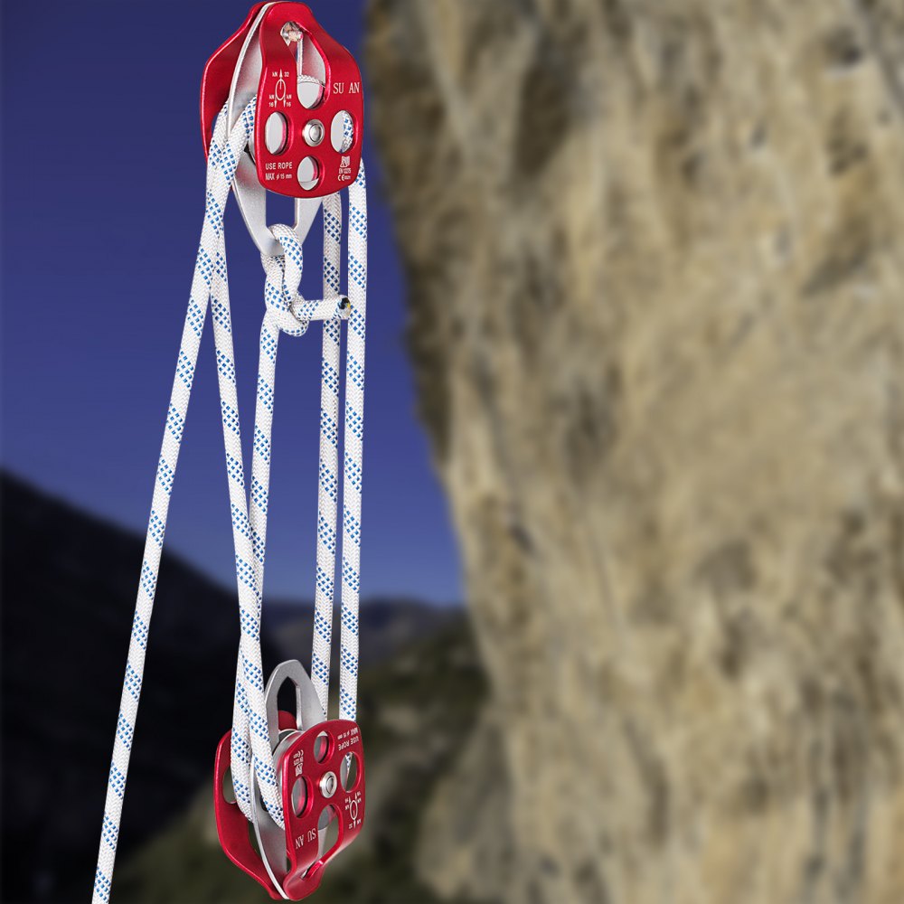 VEVOR Twin Sheave Block and Tackle 2/5-1/2 tommer 100-200 Ft Twin Sheave Block med flettetau 6600-7705LBS dobbel remskive rigging