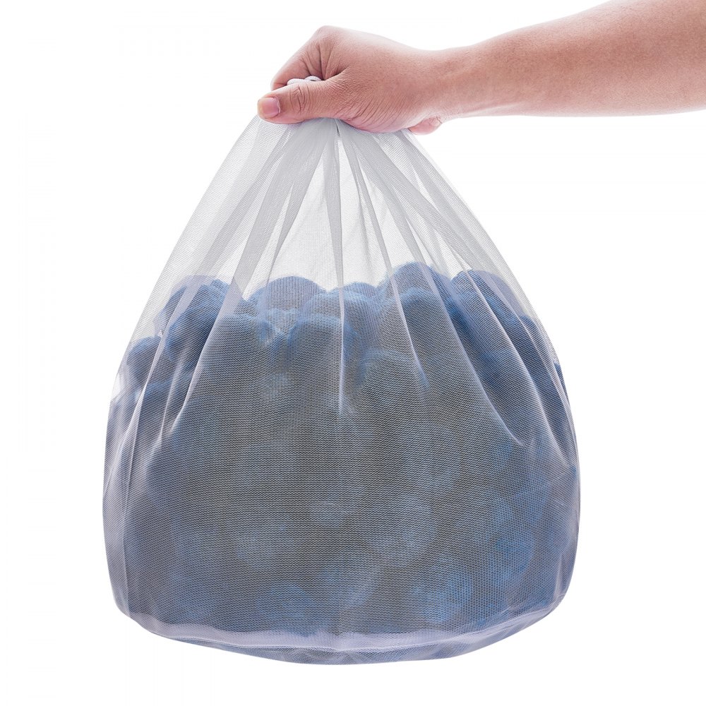 VEVOR bassengfilterballer for sandfilter, 1,8 kg/4 lbs, filterballer erstatter bassengfiltersand, gjenbrukbart blått polyesterfiberfiltermedium med vaskepose, for svømmebasseng akvarium over bakken
