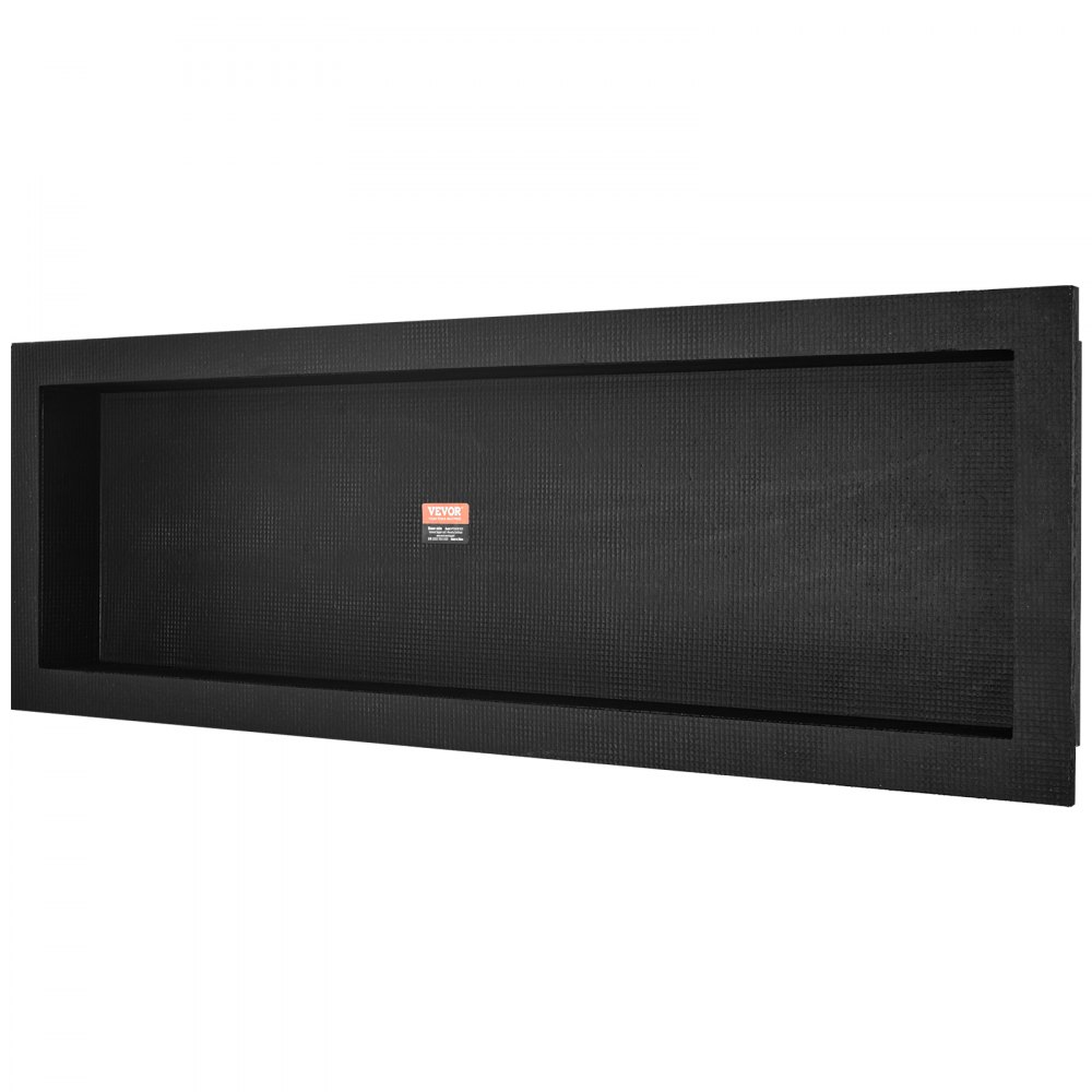 VEVOR Dusjnisje Klar for Flislegging 40,64 x 127 cm, Enkel Hylle Organisator, Firkantede Hjørner Vegginnfelt Nisje, Forseglet Beskyttelse Moderne Såpeoppbevaringsnisje for Dusjbad, Svart