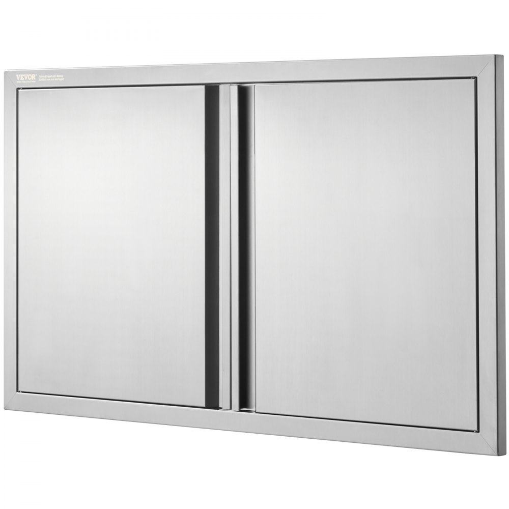 VEVOR BBQ Access Door, 914x534 mm Double Outdoor Kitchen Door, Stainless Steel Flush Mount Door, Wall Vertical Door with Recessed Handles , for BBQ Island, Grilling Station, Outside Cabinet