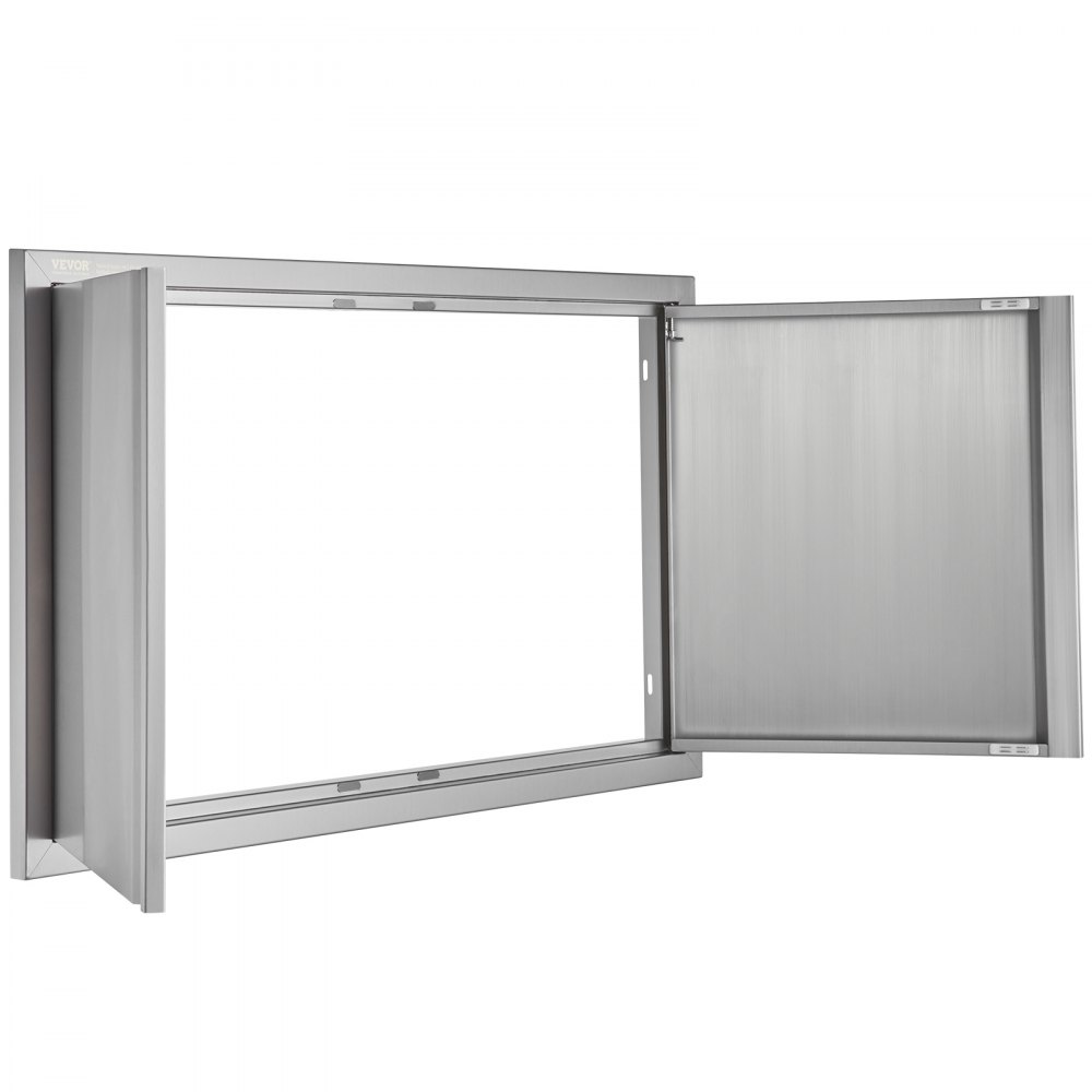 VEVOR BBQ Access Door, 914x534 mm Double Outdoor Kitchen Door, Stainless Steel Flush Mount Door, Wall Vertical Door with Recessed Handles , for BBQ Island, Grilling Station, Outside Cabinet