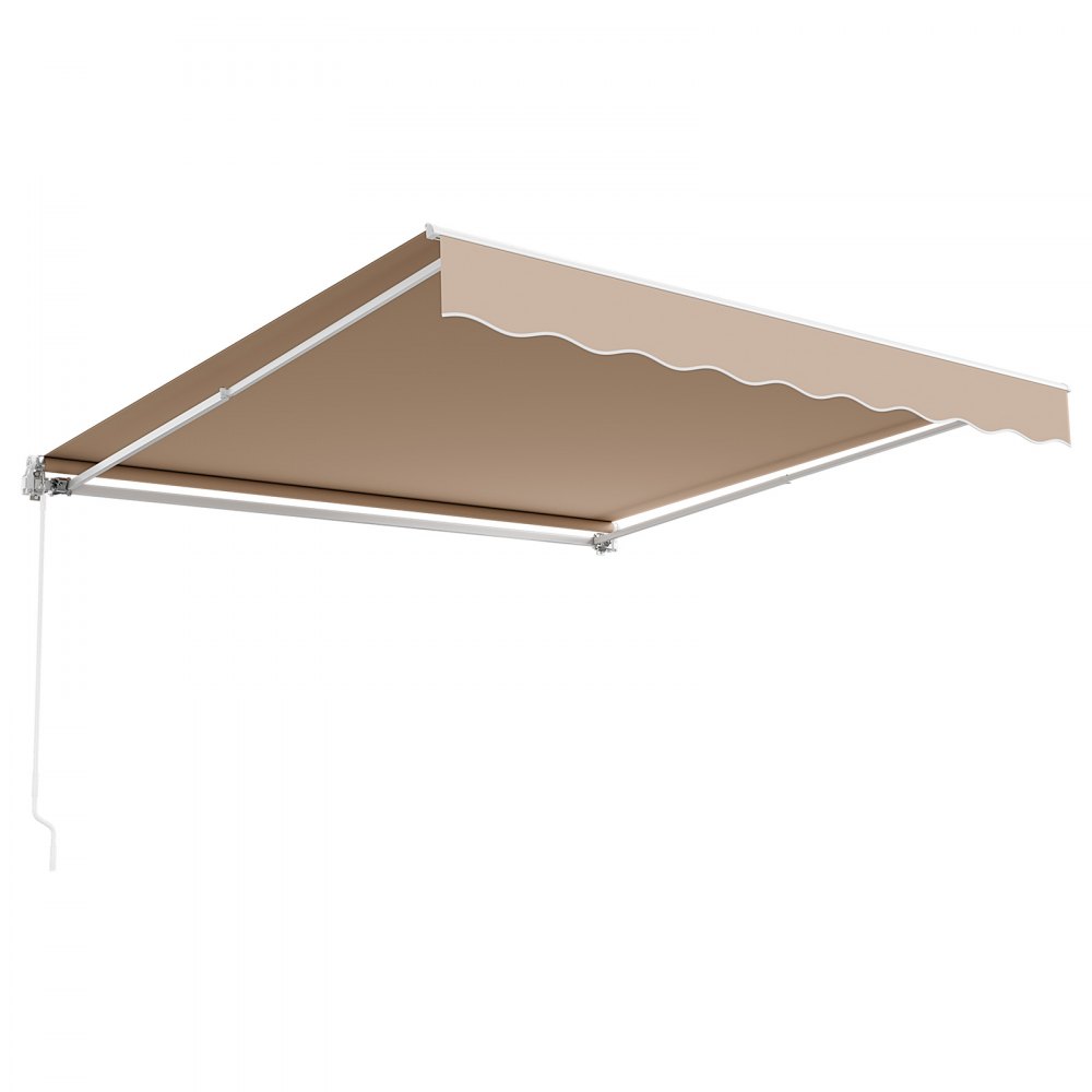 VEVOR balkongmarkise 2,5 x 2 m, sammenleggbar markise, høydejusterbar fra 2,4 til 3,7 m, klemmemarkise, uttrekkbar, stål/aluminium 280 g, dobbeltsidig PU-belegg, solmarkise for balkong/terrasse