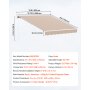 VEVOR balkongmarkise 4x2,4, sammenleggbar markise, høydejusterbar fra 2,4 til 3,7 m, klemmemarkise, uttrekkbar, stål/aluminium 280 g, dobbeltsidig PU-belegg, solmarkise for balkong/terrasse