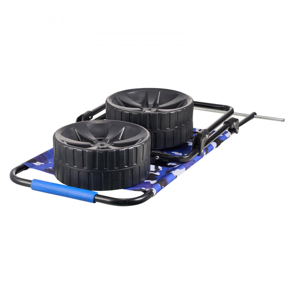 VEVOR Strandtralle med store hjul for sand, 15,4" x 15,7" lasteplan, med 10" solide PE-hjul, lastekapasitet 69 kg sammenleggbar sandtralle, kraftig tralle for piknik, camping, fisking, strand, hagearbeid