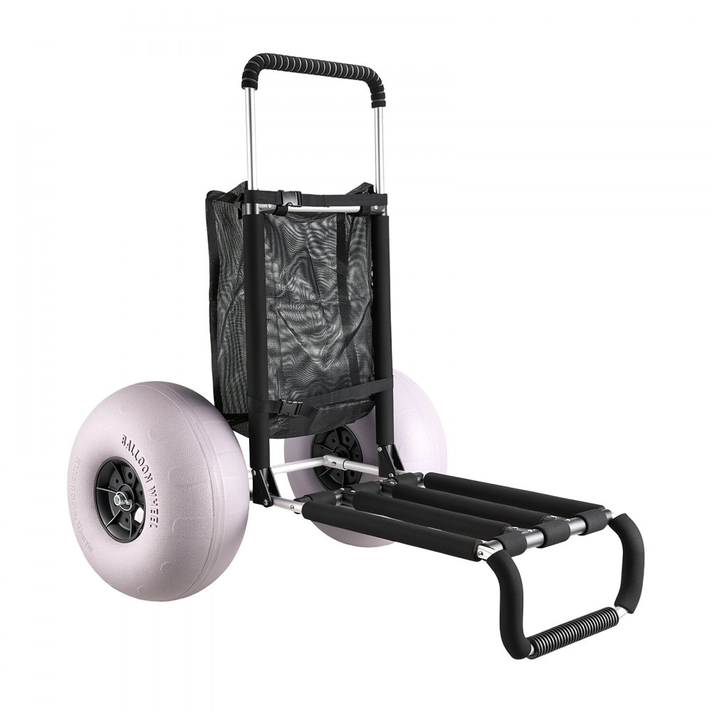 VEVOR strandvogn, sandvogn, 74,84 kg lastekapasitet, sammenleggbar sandvogn i aluminium, 685 til 1135 mm justerbar høyde, robust vogn for stranden