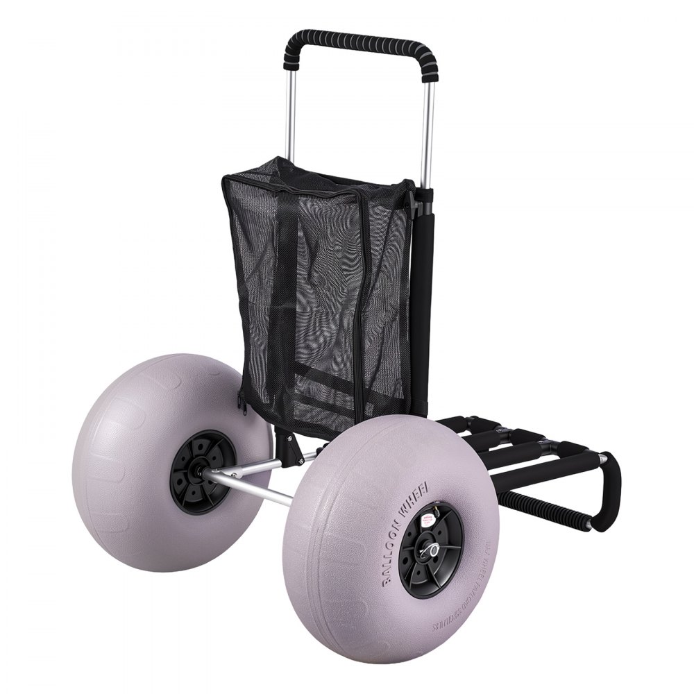 VEVOR strandvogn, sandvogn, 74,84 kg lastekapasitet, sammenleggbar sandvogn i aluminium, 685 til 1135 mm justerbar høyde, robust vogn for stranden