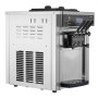 VEVOR kommersiell iskremmaskin, 20–28 l/t kapasitet, 2200 W softiskremmaskin med 3 smaker for benkeplate, 2 x 6 l beholdere og beholderomrøring, forkjøling og selvrensing for snacks og dessertbutikker