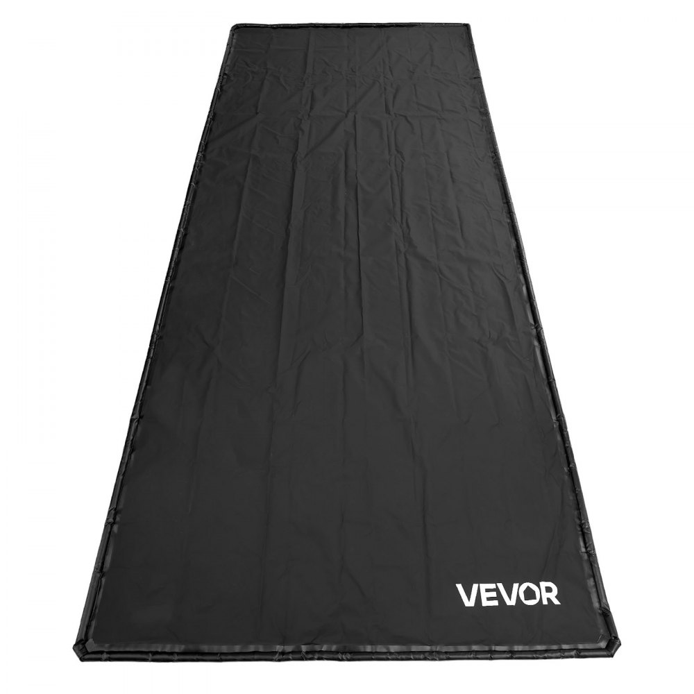 VEVOR Containment Mat, 2.4 x 5.5 m, Non-Slip PVC Garage Floor Mat with a Cleaning Squeegee Broom, Heavy Duty Durable Waterproof Containment Protection from Snow, Rain and Mud for Cars Parking, Black