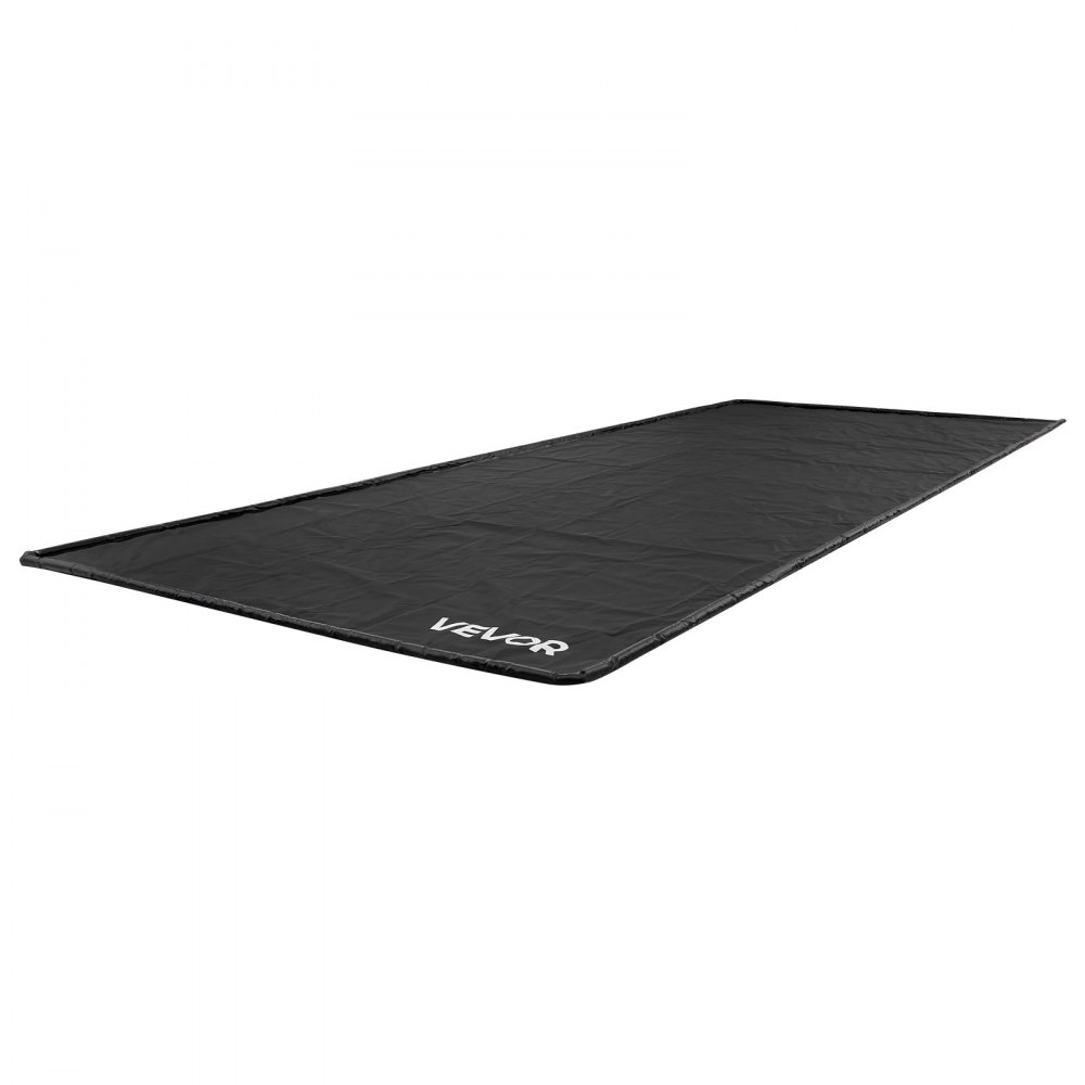 VEVOR Containment Mat, 2.4 x 5.5 m, Non-Slip PVC Garage Floor Mat with a Cleaning Squeegee Broom, Heavy Duty Durable Waterproof Containment Protection from Snow, Rain and Mud for Cars Parking, Black