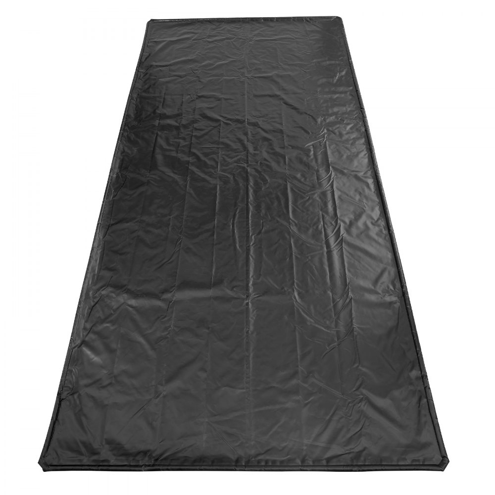 VEVOR oppsamlingsmatte, 2,4 x 4,9 m, sklisikker PVC-garasjematte med rengjøringsnal, kraftig slitesterk vanntett oppsamlingsmatte som beskytter mot snø, regn og gjørme for bilparkering, svart