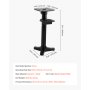 VEVOR Bench Grinder Stand, Heavy-Duty Grinder and Vise Floor Pedestal with 27 x 27 cm Mounting Plate, Pre-Cut Mounting Slots & Water Pot, Compatible with Most Bench Grinders