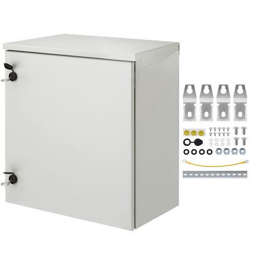 VEVOR elektrisk kabinett, 60x60x30 cm, UL-sertifisert NEMA 4 utendørs kabinett, IP65 vanntett og støvtett kaldvalset karbonstål hengslet koblingsboks for utendørs og innendørs bruk, med regn