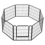 VEVOR Dog Playpen 61 cm 8 Panels Foldable Metal Exercise Pen Pet Fence, Indoor/Outdoor Heavy Duty Puppy Crate Kennel with Door for Dogs, Cats or Small Animals, Portable for RV Camping, Yard, Black