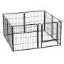 VEVOR Dog Playpen 61 cm 8 Panels Foldable Metal Exercise Pen Pet Fence, Indoor/Outdoor Heavy Duty Puppy Crate Kennel with Door for Dogs, Cats or Small Animals, Portable for RV Camping, Yard, Black