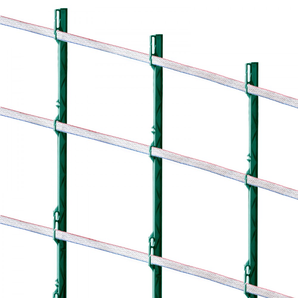VEVOR elektrisk gjerdebånd, 1640 fot 500 m polytape gjerdetråd, 3/4" bredde 6 rustfritt ståltråder for pålitelig konduktivitet, UV- og rustbestandighet, bærbar polytråd for hest, storfe og husdyr