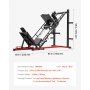 VEVOR Leg Press Hack Squat Machine, Adjustable Leg Press Combo with Linear Bearing and Weight Storage, Lower Body Special for Home Gym, Leg Exercise Equipment for Quads, Hamstring, Glutes, Calve