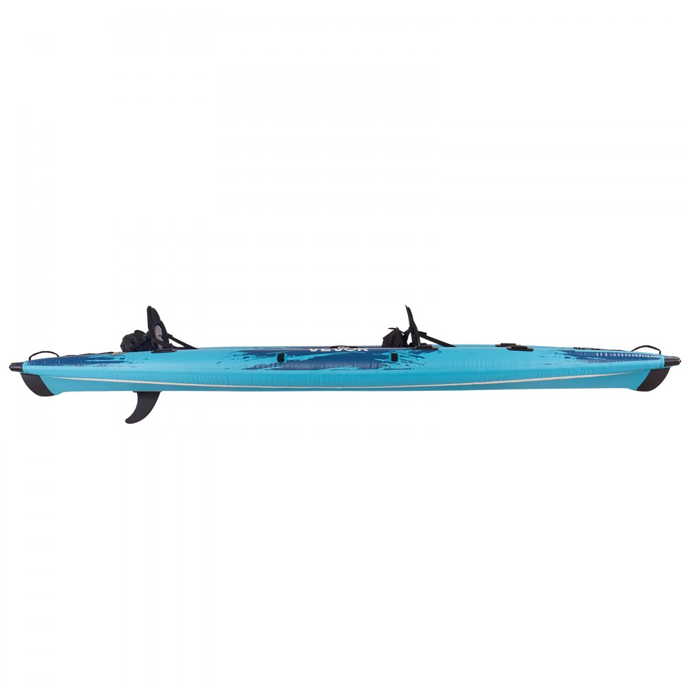 VEVOR Inflatable Kayak, 2-Person Inflatable Recreational Kayak 318kg Capacity, Leak & Puncture-Resistant with Padded Seat, PVC Drop-Stitch Floor, 2 Paddles, Hand Pump & Carry Bag for Fishing Camping
