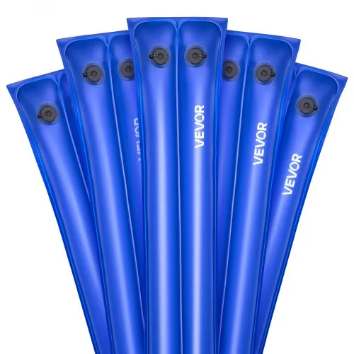 VEVOR Vannposer til bassengtrekk, 5-pakninger 2560 mm, vannslanger til bassengtrekk med dobbeltkammer, 0,4 mm tykke PVC-poser med vekter og lekkasjesikker skrukork, for nedgravde bassengtrekk, vinterlukking, blå