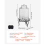 VEVOR drikkedispenser, 10L drikkedispensere for fester, glassjuicedispenser med metallstativ, kran i rustfritt stål, iste-limonadejuice-vanndispensere for fester