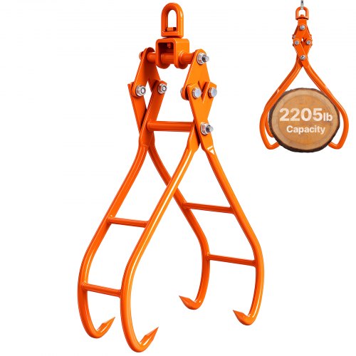 VEVOR tømmerklokrok, 28 tommers 4-klo-klo for tømmerstang, svingbar ståltang for tømmerløfting, Eagle Claws-design med 2205 lbs/1000 kg lastekapasitet for traktorer, ATV-er, lastebiler, gaffeltrucker